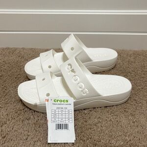 CROCS Kids Cream Platform Sandals